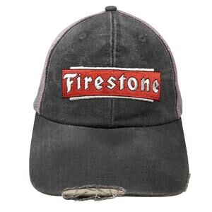 Firestone Snapback Mesh Back Trucker Hat Black One Size Adjustable